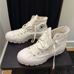 Converse High Top Sneakers in Off-White Canvas